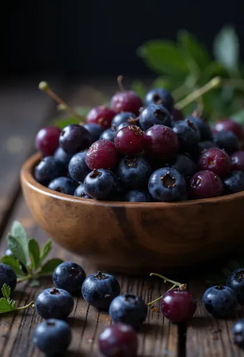 Färska aroniabär, hela och delade
