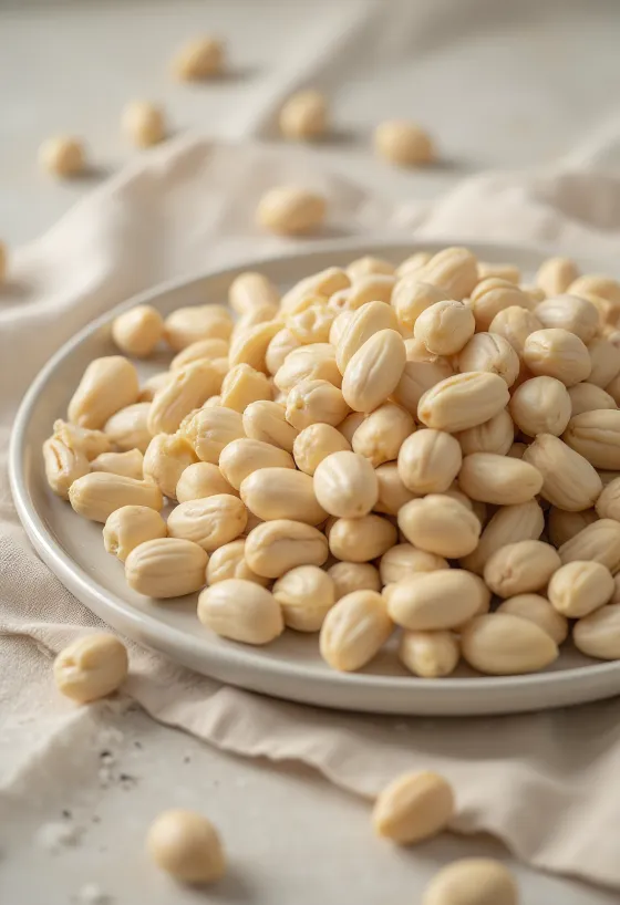 Jämförelse av olika sorters pinjenötter i högar