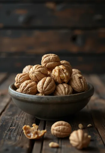 Naturella valnötskärnor på vit bakgrund