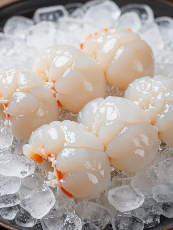 Färsk hummer på en rustik skärbräda av trä med citron och kryddor