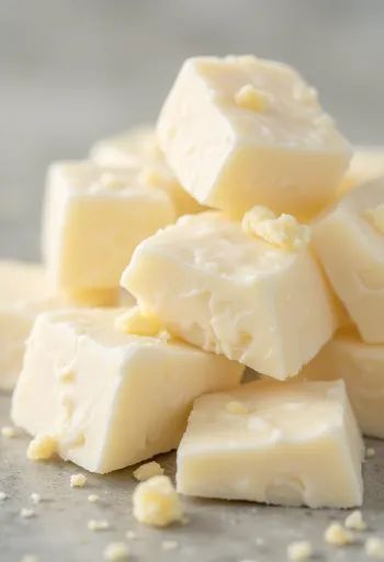 Kakaosmör som ingrediens: bitar, rivet och smält i köksmiljö