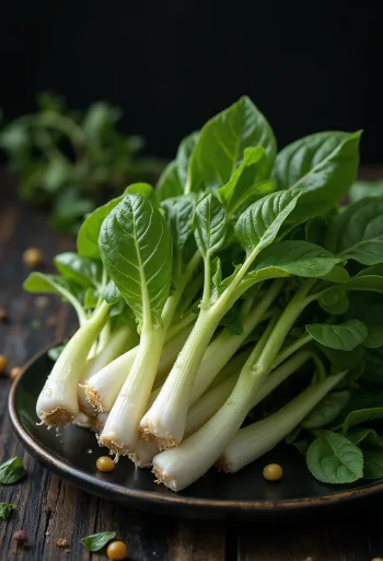 Färska solrosskott på en tallrik