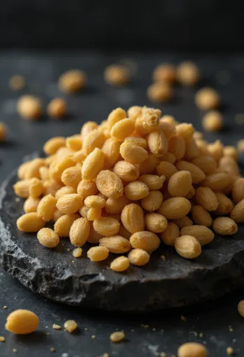 Torkade tomatfrön på en träbänk