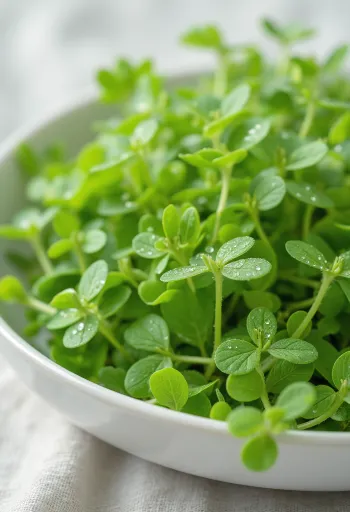 Våtarv med gröna blad och små vita stjärnblommor