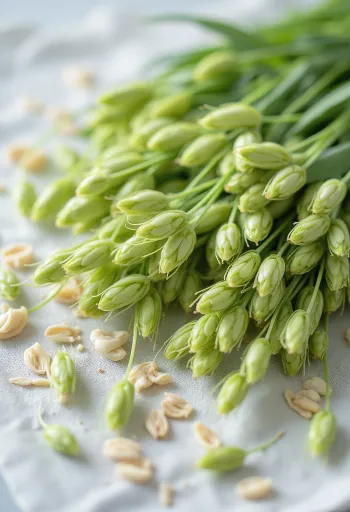 Färska skott av grön havre på tallrik