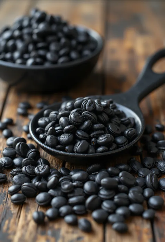 Svarta solrosfrön med skal