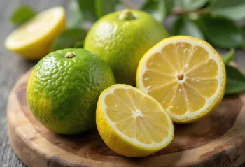 Bergamottskiva, klart gult fruktkött och fräsch textur