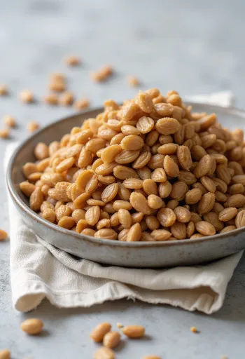 Rostade bovetekorn (kasha) i närbild