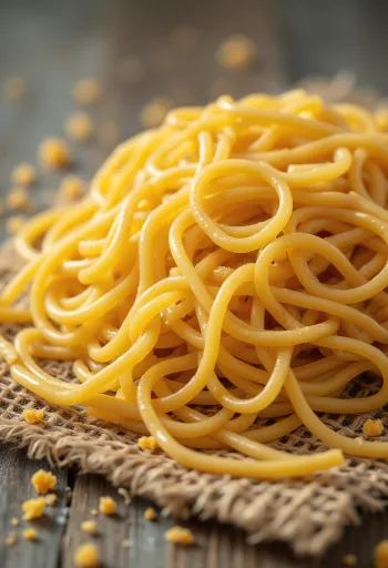 Torkade ramennudlar utbredda på träyta