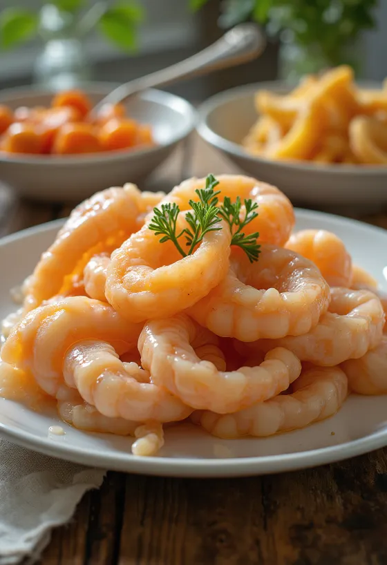 Färsk hjärtmussla på is med citron och persilja