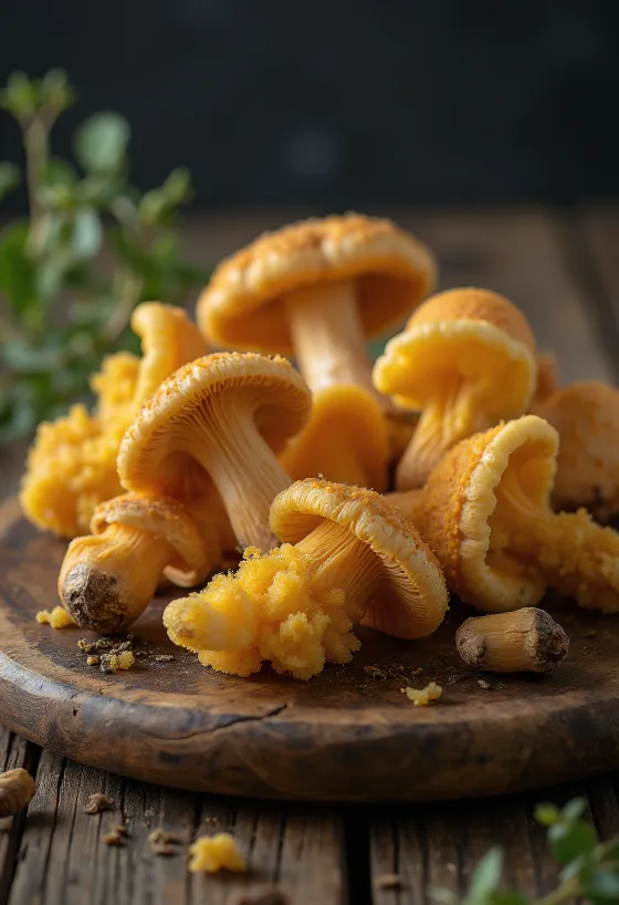 Rensad och skivad vinterskivling på en skärbräda av trä