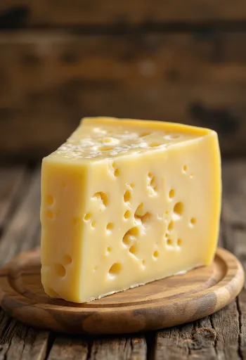 Trappistost i en vit keramikskål på träbord