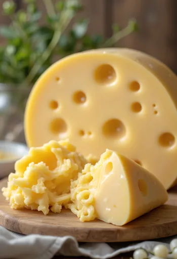 Skivad trappistost på en träskärbräda