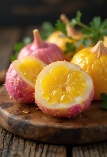 Ullucus-knölar, detaljerad textur och naturliga färger