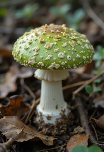 Skivad och rensad grönkremla på köksskärbräda