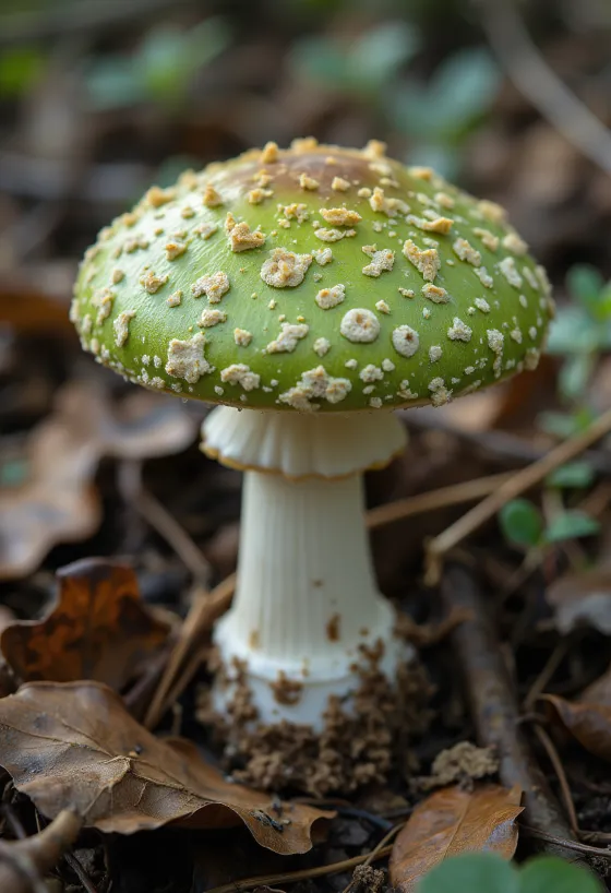 Skivad och rensad grönkremla på köksskärbräda