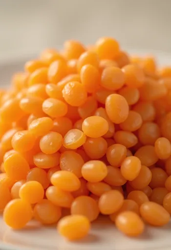 Skål med röda linser i rustik köksmiljö på träyta