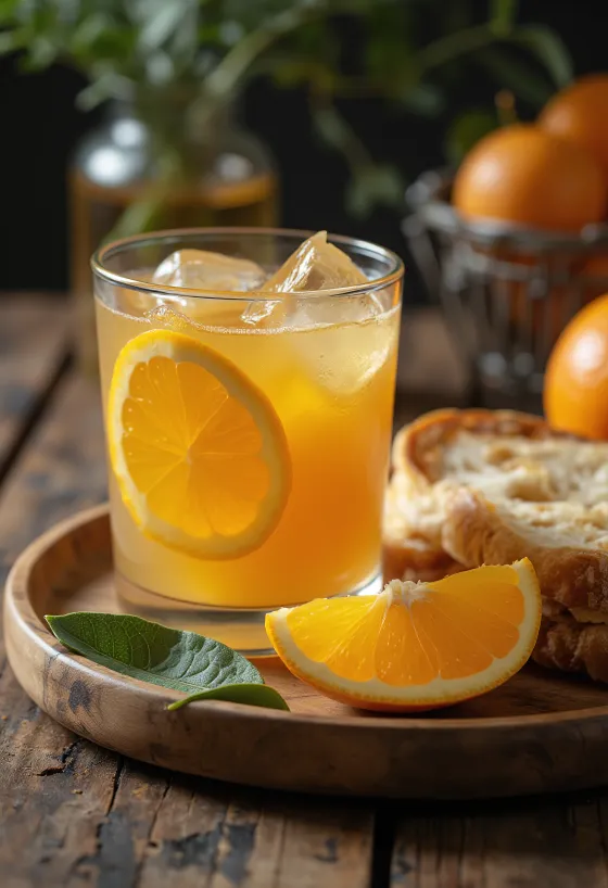 Apelsinjuice med honung serverad i glas