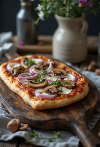 Pizza Finlandese med renkött, gräddfil och rödlök