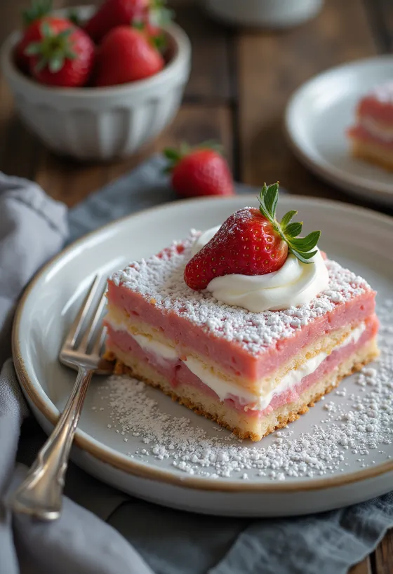 Jordgubbsbakelse serverad på ett fat