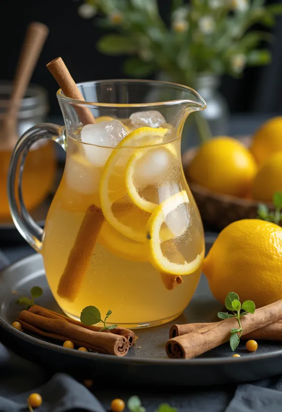 Honungs- och citroncider serverad