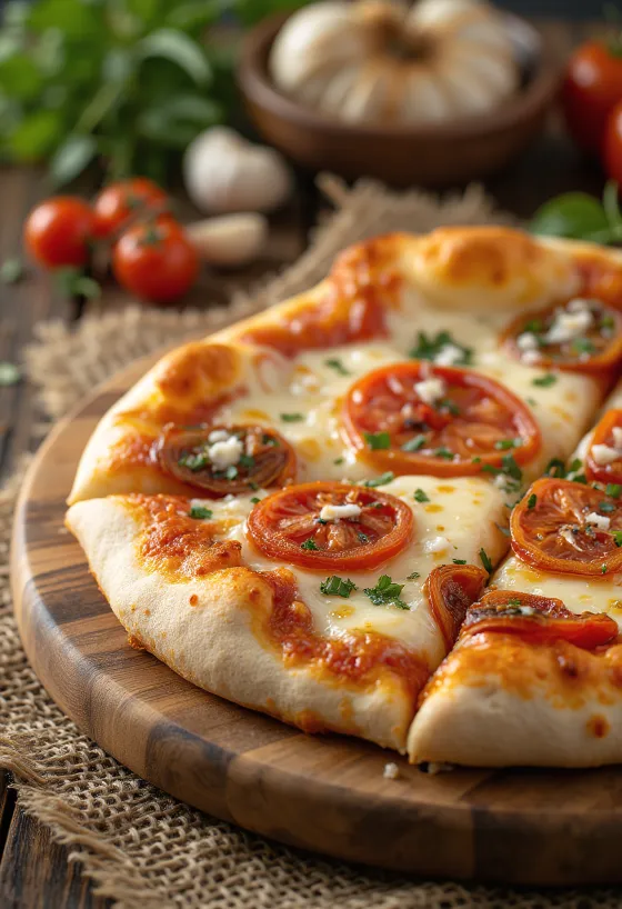 Pizza ai Pomodori Secchi med soltorkade tomater och ost