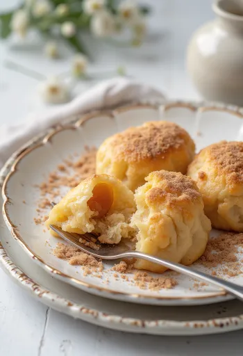 Nygjorda plommonklimpar med kanelsocker och ströbröd
