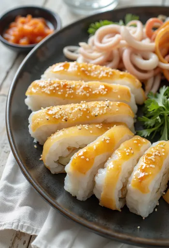 Chungmu gimbap, koreansk rulle med grönsaker och tonfisk