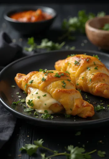 Elarji med sulguniost, nygräddad deg, rik ost och kryddor