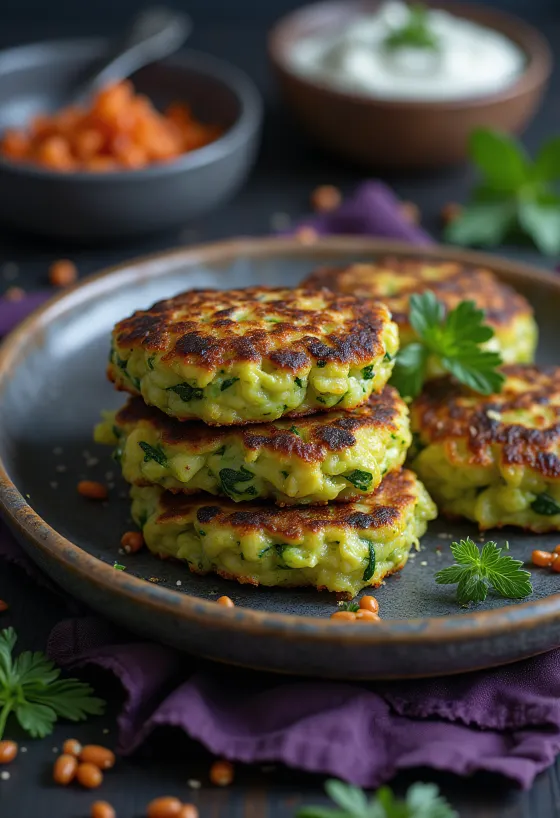 Kolokithokeftedes i vegansk variant, grönsaksbiffar med färska kryddor