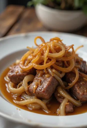 Kalvlever med lök, stekt lever med rostad lök