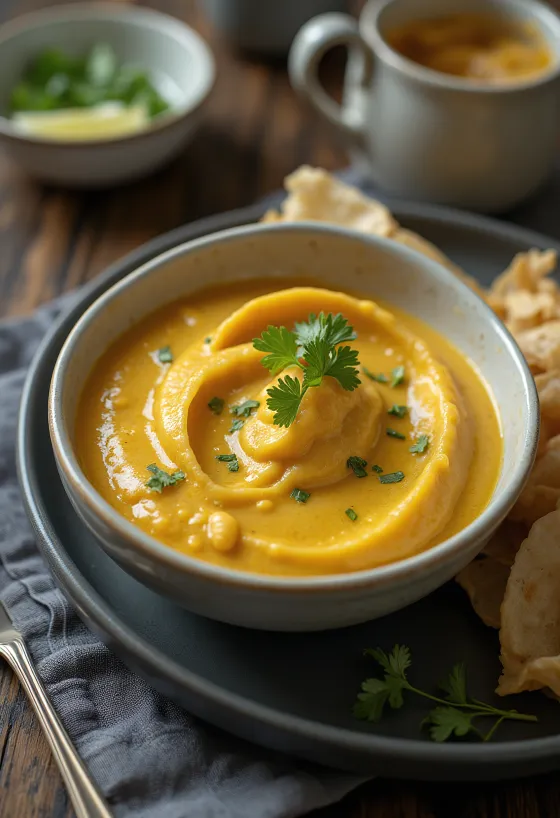 Korma-currysås serverad med ris