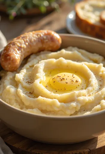 Krämigt potatismos blandat med smör och grädde