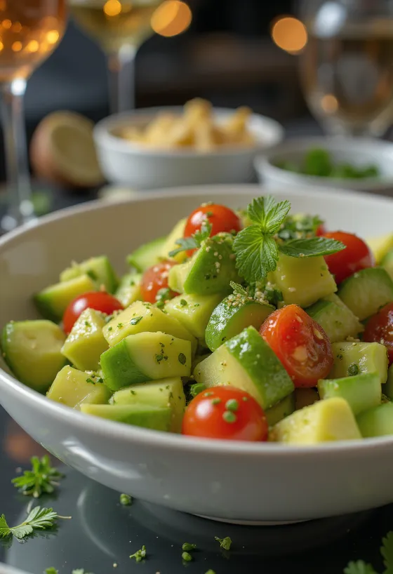 Avokadosallad med lime och färska grönsaker