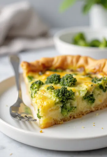 Quiche med broccoli och parmesan nyss gräddad