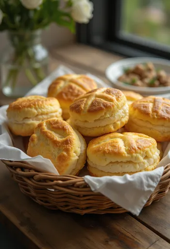 Mjuk kvargpogácsa gräddad gyllenbrun med ett krispigt osttäcke