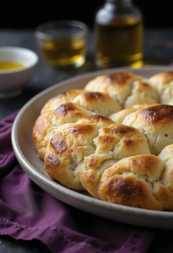 Focaccia på potatismjöl serverad