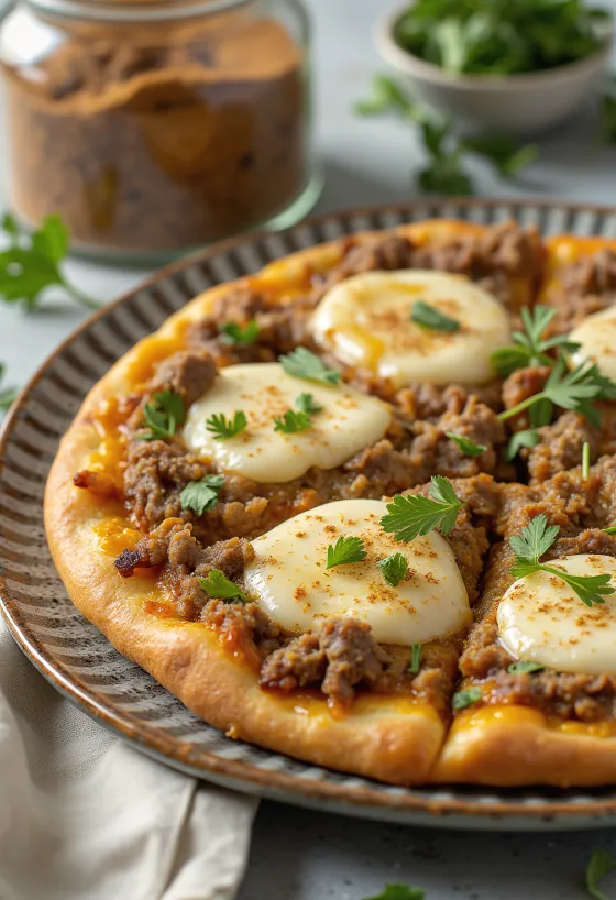 Pizza Maroccaine serverad