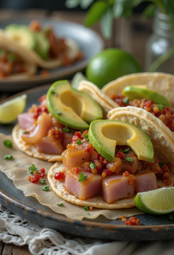 Tacos de Atún serverad