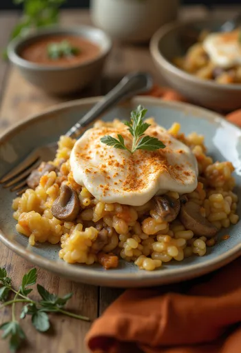 Vegansk savojkålsgratäng med grönsaker serverad