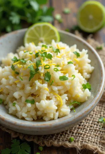 Kokosris med lime serverat