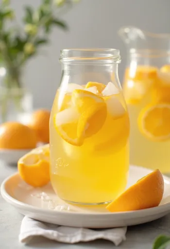 Apelsinlimonad serverad i glas
