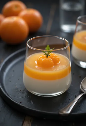 Mandarin panna cotta i glas