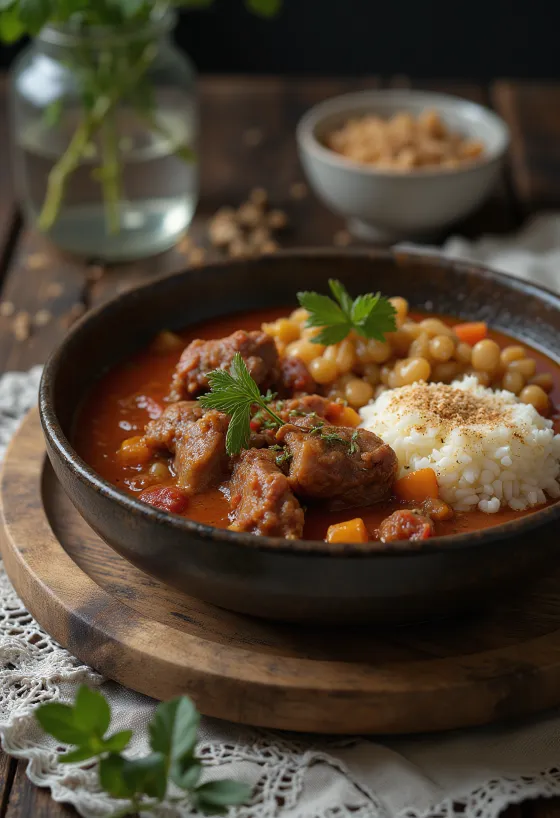 Pörkölt med duva, tillagad på traditionellt ungerskt vis