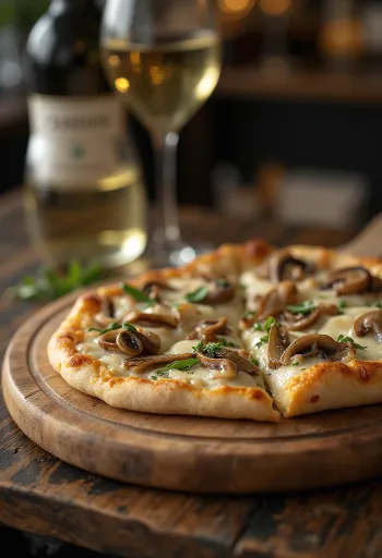 Pizza ai Porcini med färsk karljohansvamp och mozzarella