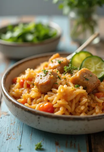 Ungersk risgryta med saftigt fläskkött och rikligt med grönsaker.