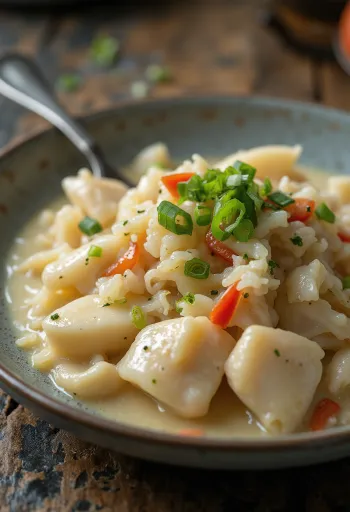 Saltfish i kokosmjölkssås, serverad med färsk koriander