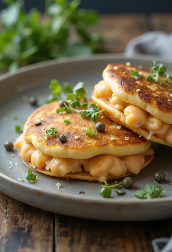 Pannkakor med rökt makrill nygräddade