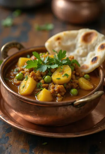 Mochar ghonto med potatis, bengalisk rätt serverad