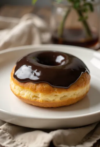 Vegan Doughnut serverad med chokladglasyr